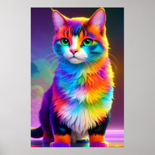 Poster Rainbow Kitty Chat