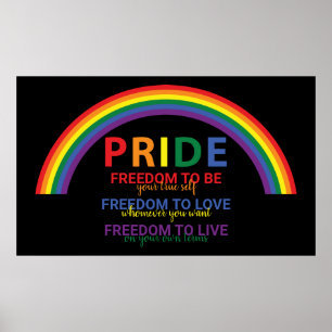 Poster Rainbow LGBTQ Pride est Freedom Gay Rights