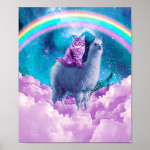 Poster Rainbow Llama - Cat Llama