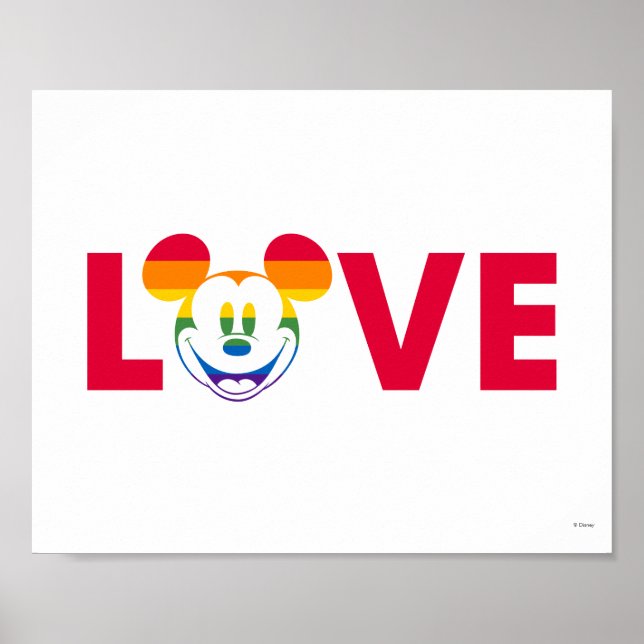 Poster Rainbow Mickey LOVE (Devant)