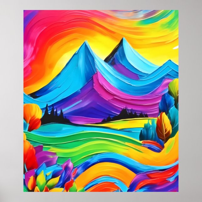 Poster Rainbow Mountain Majesty Art (Devant)