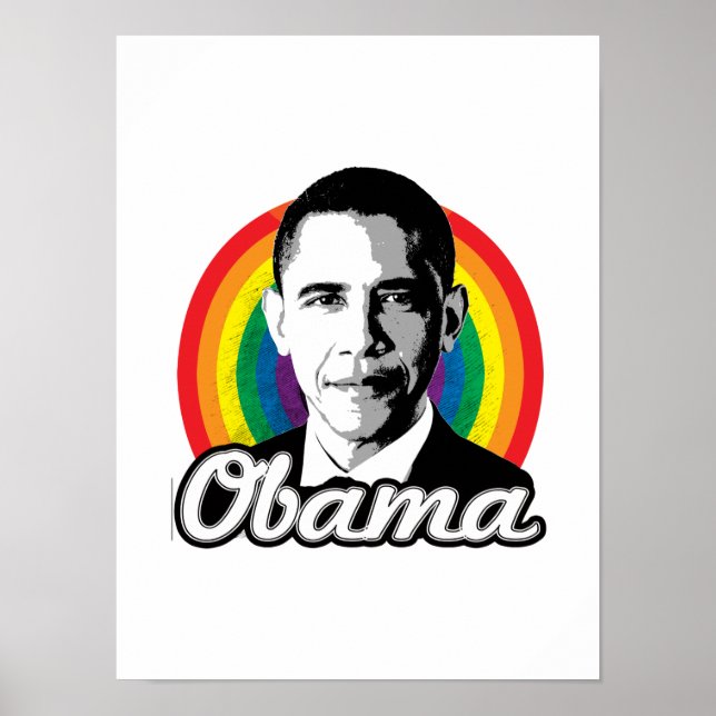 Poster Rainbow Obama - LGBT Politics - (Devant)