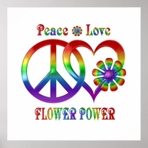 Poster Rainbow Peace Love Power