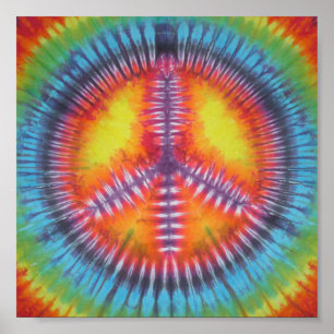 Poster Rainbow Peace Sign Tie Dye