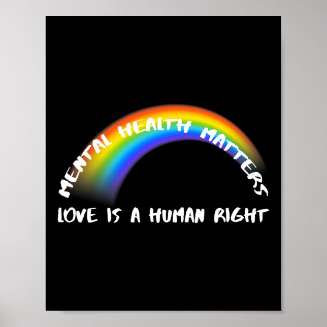 Poster Rainbow Pride LGBTQ - L'amour est un droit humain (Devant)