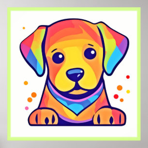 Poster Rainbow Puppy Love