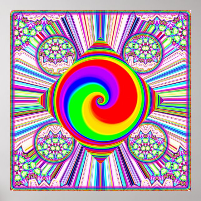 Poster Rainbow Spiral Diamond (Devant)