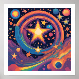 Poster Rainbow Star