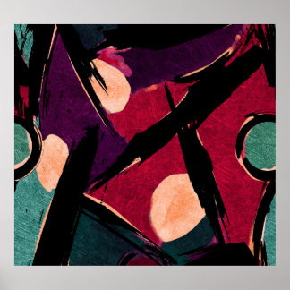 Poster Rainbow Streaks : Texture acrylique Abstraite