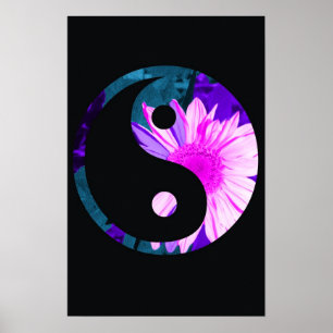 Poster Rainbow Sunflower Yin Yang