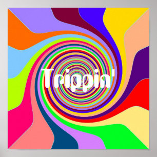Poster Rainbow tourbillon Super psychédélique pop art Tri