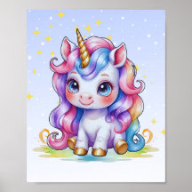Rainbow Unicorn Nursery Art