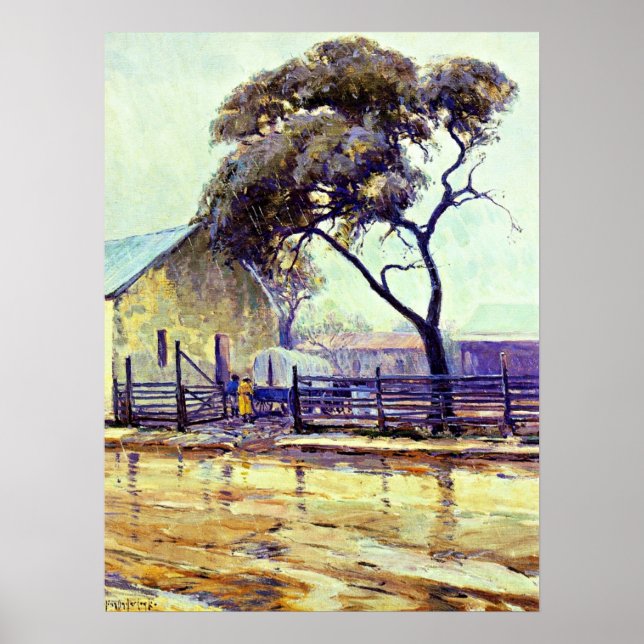 Poster Rainy Day à Bandera par Julian Onderdonk (Devant)