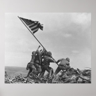 Poster Raising the Flag on Iwo Jima By Joe Rosenthal