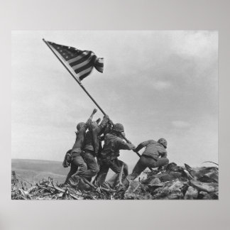 Poster Raising the Flag on Iwo Jima By Joe Rosenthal