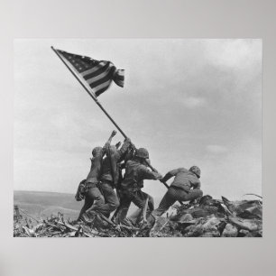 Poster Raising the Flag on Iwo Jima By Joe Rosenthal