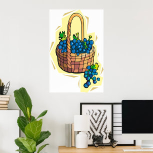 Poster Raisins Dans Un Panier