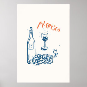 Poster Raisins de bouteilles de vin Alfresco Imprimer Vin