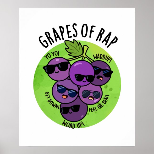 Poster Raisins De Rap Funny Fruit Pun (Devant)