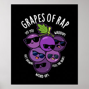 Poster Raisins De Rap Funny Fruit Pun Dark BG