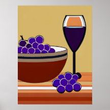 Raisins et Wineglass en Maroon et Tan
