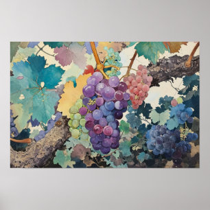 Poster Raisins sur la vigne