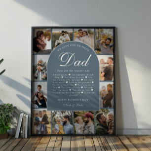 Poster Raisons Bleues pour lesquelles on t'aime Papa Gril