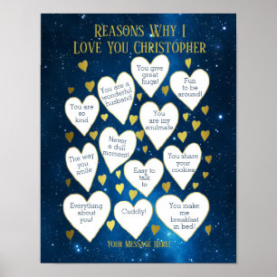 Poster Raisons pour lesquelles je t'aime Anniversaire