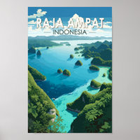 Raja Ampat Indonésie Travel Art Vintage
