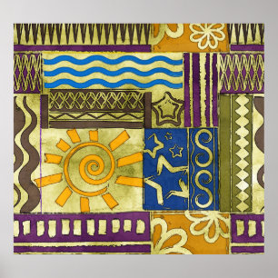 Poster Rajasthan Indian, Patchwork Tapis Texture.