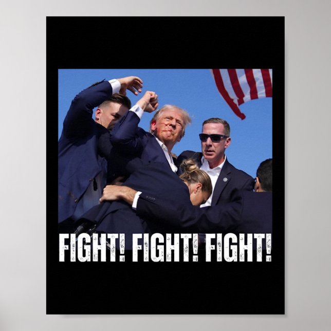Poster Rally Fight Tee-trump Rally Fight ! Combattez ! Co (Devant)