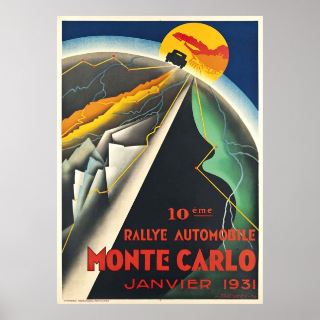 Poster Rallye Automobile Monte Carlo (Devant)