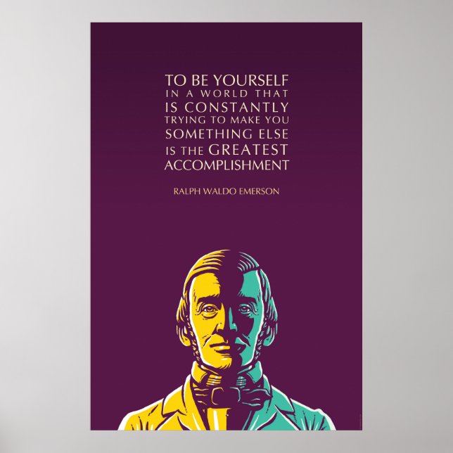 Poster Ralph Waldo Emerson Citation : Être soi-même (Devant)