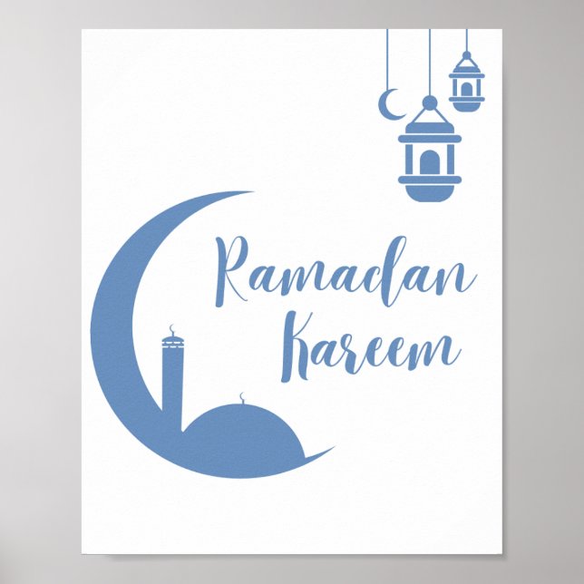 Poster  Ramadan Kareem Elegant Crescent & Lantern Wall Pr (Devant)