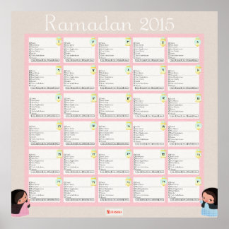 Poster Ramadhan Daily Checklist for GIRLS