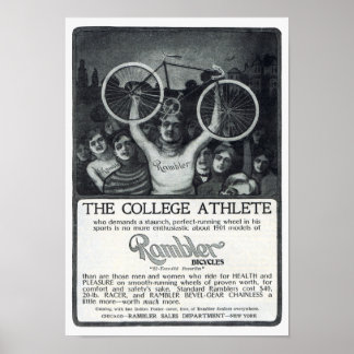 Poster Rambler Bicycle Annonce Vers 1901
