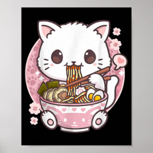 Poster Ramen Cat Kawaii Anime Ramen Cat Amoureux de les c