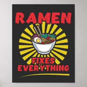 Poster Ramen corrige tout - Conception amusante des devis