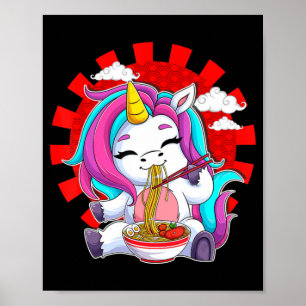 Poster Ramen Unicorn Kawaii Anime Japanese Food Gift Girl