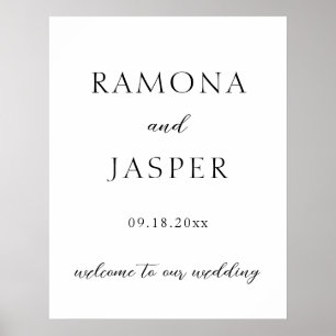 Poster Ramona Noir et Blanc Minimal Mariage élégant