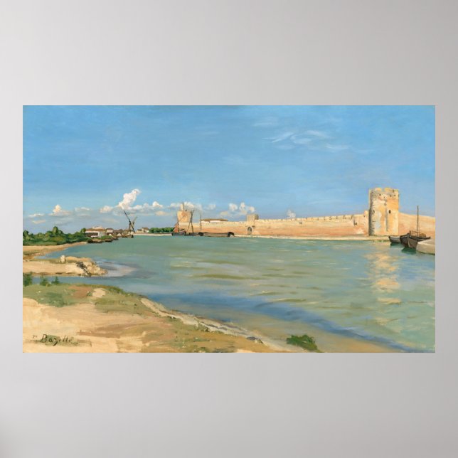 Poster Ramparts, Aigues-Mortes, Frédéric Bazille (Devant)
