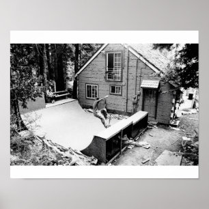 Poster Rampe de planche à roulettes, une copie noire et