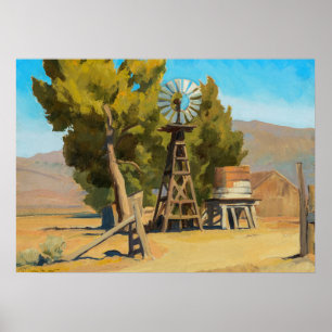 Poster Ranch Windmill, Carson, Nevada par Maynard Dixon