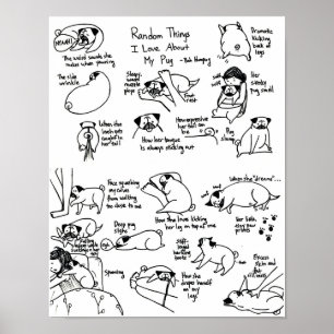 Poster Random Things I Love About My Pug