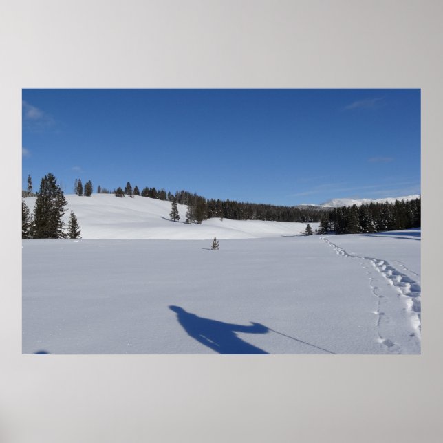 Poster Randonnée à neige dans le parc national Yellowston (Devant)