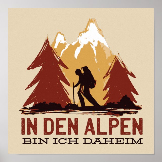 Poster Randonnée allemand (Devant)