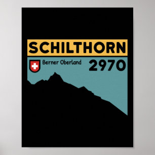 Poster Randonnée au mont Schilthorn Piz Gloria Climat sui