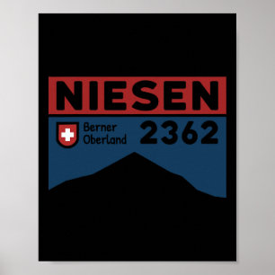 Poster Randonnée du mont Niesen Suisse Ski suisse Randonn
