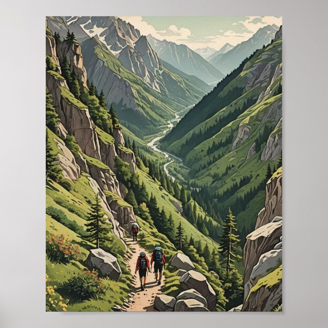 Poster Randonnée en montagne (Devant)