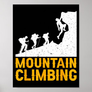 Poster Randonnée en montagne vintage sac à dos